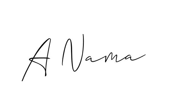 How to make A Nama signature? Allison_Script is a professional autograph style. Create handwritten signature for A Nama name. A Nama signature style 2 images and pictures png