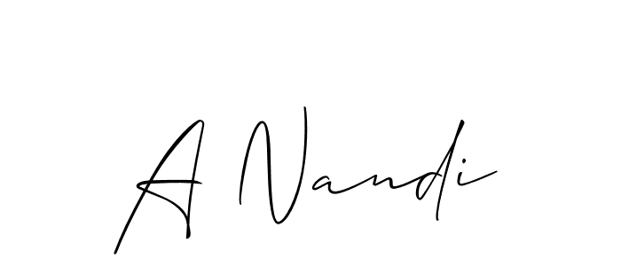 Use a signature maker to create a handwritten signature online. With this signature software, you can design (Allison_Script) your own signature for name A Nandi. A Nandi signature style 2 images and pictures png