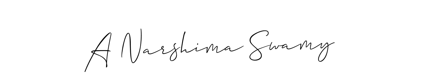 How to Draw A Narshima Swamy signature style? Allison_Script is a latest design signature styles for name A Narshima Swamy. A Narshima Swamy signature style 2 images and pictures png