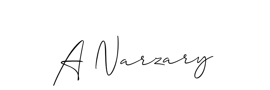 Create a beautiful signature design for name A Narzary. With this signature (Allison_Script) fonts, you can make a handwritten signature for free. A Narzary signature style 2 images and pictures png