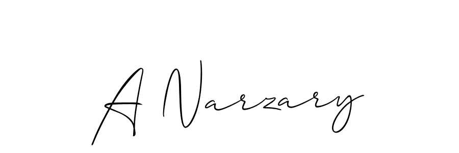 Create a beautiful signature design for name A Narzary. With this signature (Allison_Script) fonts, you can make a handwritten signature for free. A Narzary signature style 2 images and pictures png