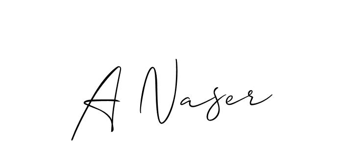 Also we have A Naser name is the best signature style. Create professional handwritten signature collection using Allison_Script autograph style. A Naser signature style 2 images and pictures png