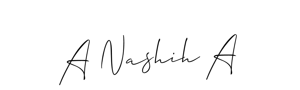 Create a beautiful signature design for name A Nashih A. With this signature (Allison_Script) fonts, you can make a handwritten signature for free. A Nashih A signature style 2 images and pictures png