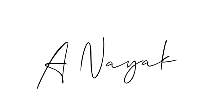 The best way (Allison_Script) to make a short signature is to pick only two or three words in your name. The name A Nayak include a total of six letters. For converting this name. A Nayak signature style 2 images and pictures png