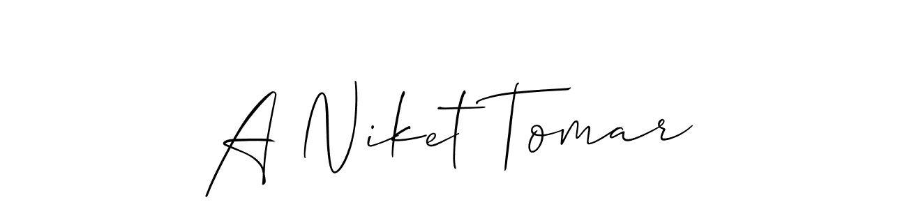 How to make A Niket Tomar signature? Allison_Script is a professional autograph style. Create handwritten signature for A Niket Tomar name. A Niket Tomar signature style 2 images and pictures png
