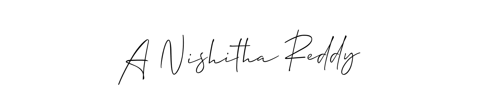 How to Draw A Nishitha Reddy signature style? Allison_Script is a latest design signature styles for name A Nishitha Reddy. A Nishitha Reddy signature style 2 images and pictures png
