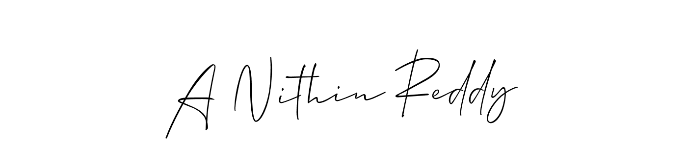 Make a beautiful signature design for name A Nithin Reddy. With this signature (Allison_Script) style, you can create a handwritten signature for free. A Nithin Reddy signature style 2 images and pictures png
