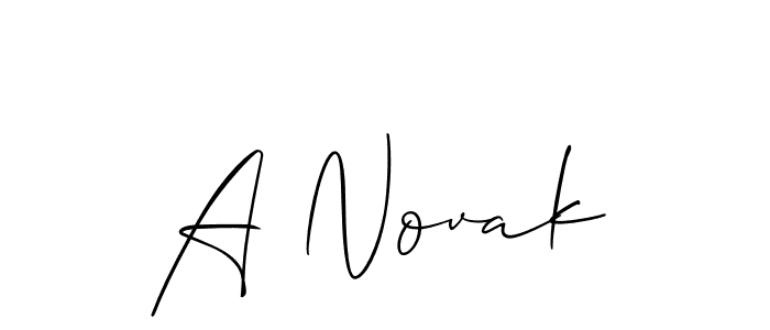 Design your own signature with our free online signature maker. With this signature software, you can create a handwritten (Allison_Script) signature for name A Novak. A Novak signature style 2 images and pictures png