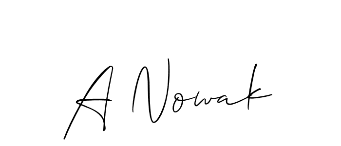 You should practise on your own different ways (Allison_Script) to write your name (A Nowak) in signature. don't let someone else do it for you. A Nowak signature style 2 images and pictures png
