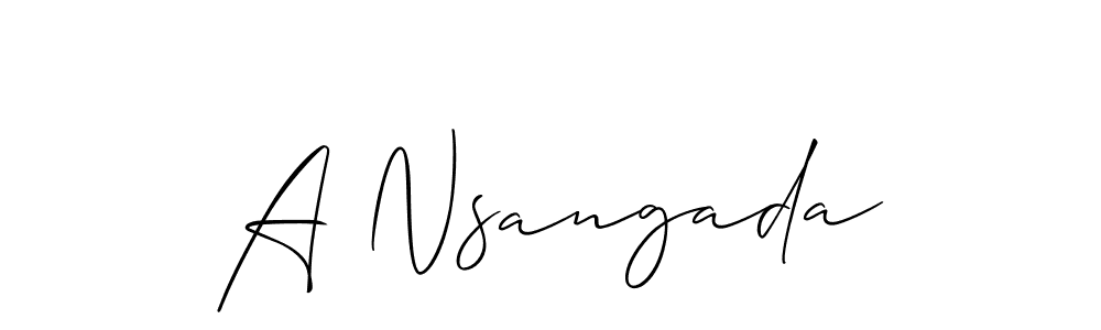 Make a beautiful signature design for name A Nsangada. With this signature (Allison_Script) style, you can create a handwritten signature for free. A Nsangada signature style 2 images and pictures png