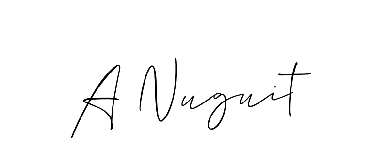 Use a signature maker to create a handwritten signature online. With this signature software, you can design (Allison_Script) your own signature for name A Nuguit. A Nuguit signature style 2 images and pictures png