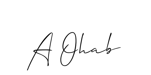 It looks lik you need a new signature style for name A Ohab. Design unique handwritten (Allison_Script) signature with our free signature maker in just a few clicks. A Ohab signature style 2 images and pictures png