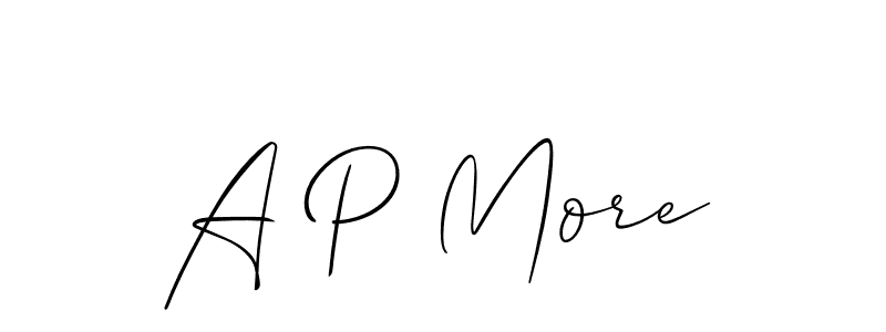 Create a beautiful signature design for name A P More. With this signature (Allison_Script) fonts, you can make a handwritten signature for free. A P More signature style 2 images and pictures png