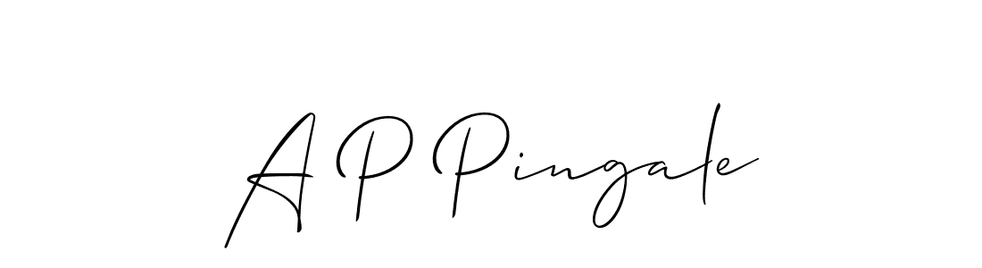 Similarly Allison_Script is the best handwritten signature design. Signature creator online .You can use it as an online autograph creator for name A P Pingale. A P Pingale signature style 2 images and pictures png