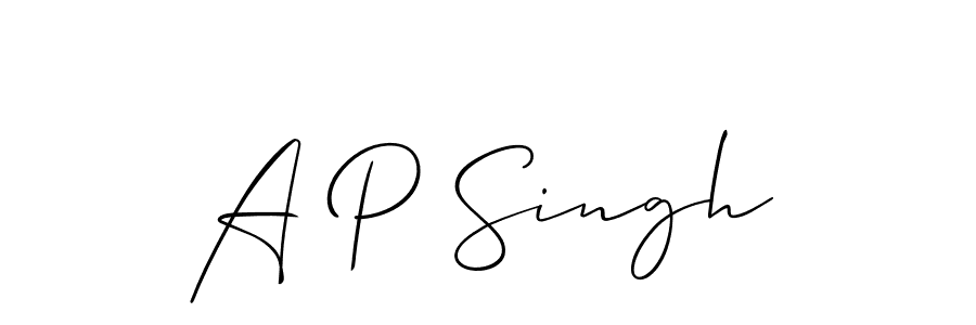 if you are searching for the best signature style for your name A P Singh. so please give up your signature search. here we have designed multiple signature styles  using Allison_Script. A P Singh signature style 2 images and pictures png