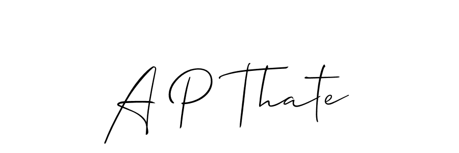 Check out images of Autograph of A P Thate name. Actor A P Thate Signature Style. Allison_Script is a professional sign style online. A P Thate signature style 2 images and pictures png