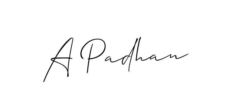 How to Draw A Padhan signature style? Allison_Script is a latest design signature styles for name A Padhan. A Padhan signature style 2 images and pictures png