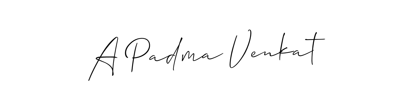 Also we have A Padma Venkat name is the best signature style. Create professional handwritten signature collection using Allison_Script autograph style. A Padma Venkat signature style 2 images and pictures png