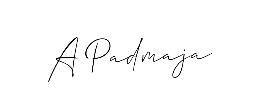 The best way (Allison_Script) to make a short signature is to pick only two or three words in your name. The name A Padmaja include a total of six letters. For converting this name. A Padmaja signature style 2 images and pictures png