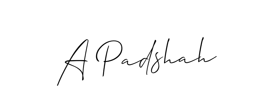 Create a beautiful signature design for name A Padshah. With this signature (Allison_Script) fonts, you can make a handwritten signature for free. A Padshah signature style 2 images and pictures png