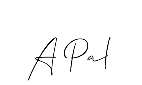 The best way (Allison_Script) to make a short signature is to pick only two or three words in your name. The name A Pal include a total of six letters. For converting this name. A Pal signature style 2 images and pictures png