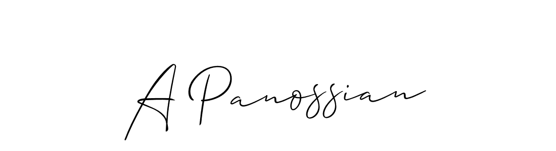 Make a short A Panossian signature style. Manage your documents anywhere anytime using Allison_Script. Create and add eSignatures, submit forms, share and send files easily. A Panossian signature style 2 images and pictures png