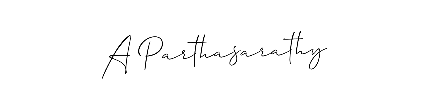 This is the best signature style for the A Parthasarathy name. Also you like these signature font (Allison_Script). Mix name signature. A Parthasarathy signature style 2 images and pictures png