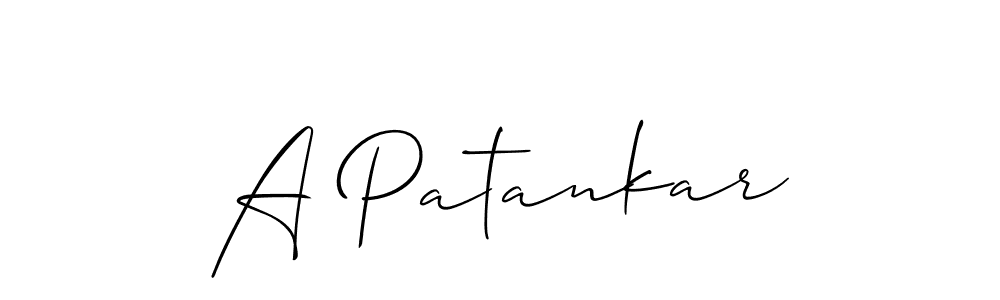 Make a short A Patankar signature style. Manage your documents anywhere anytime using Allison_Script. Create and add eSignatures, submit forms, share and send files easily. A Patankar signature style 2 images and pictures png