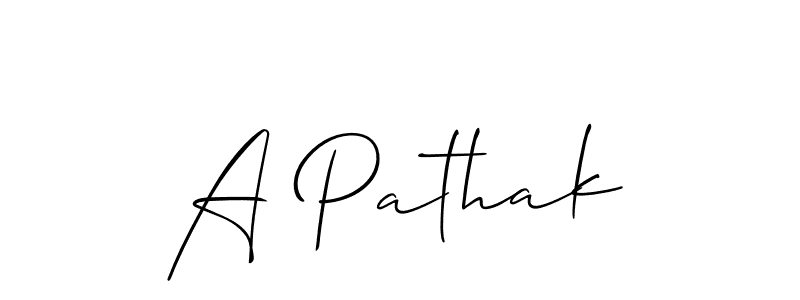A Pathak stylish signature style. Best Handwritten Sign (Allison_Script) for my name. Handwritten Signature Collection Ideas for my name A Pathak. A Pathak signature style 2 images and pictures png