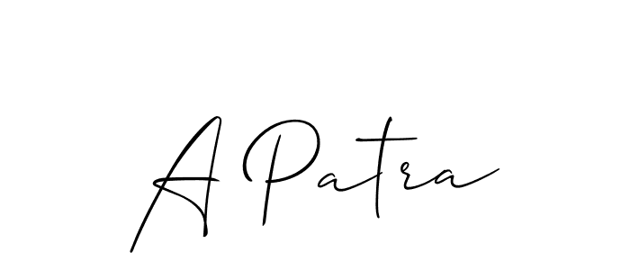 if you are searching for the best signature style for your name A Patra. so please give up your signature search. here we have designed multiple signature styles  using Allison_Script. A Patra signature style 2 images and pictures png