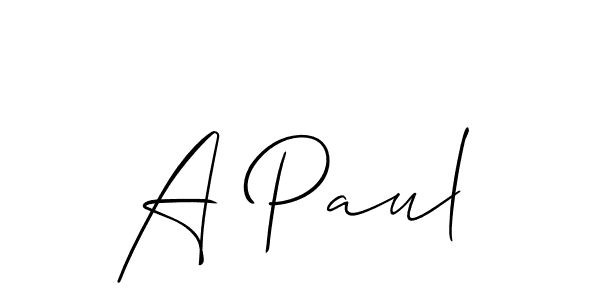 It looks lik you need a new signature style for name A Paul. Design unique handwritten (Allison_Script) signature with our free signature maker in just a few clicks. A Paul signature style 2 images and pictures png