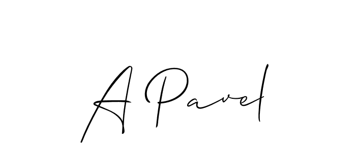 Make a beautiful signature design for name A Pavel. With this signature (Allison_Script) style, you can create a handwritten signature for free. A Pavel signature style 2 images and pictures png