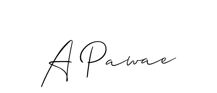Similarly Allison_Script is the best handwritten signature design. Signature creator online .You can use it as an online autograph creator for name A Pawae. A Pawae signature style 2 images and pictures png