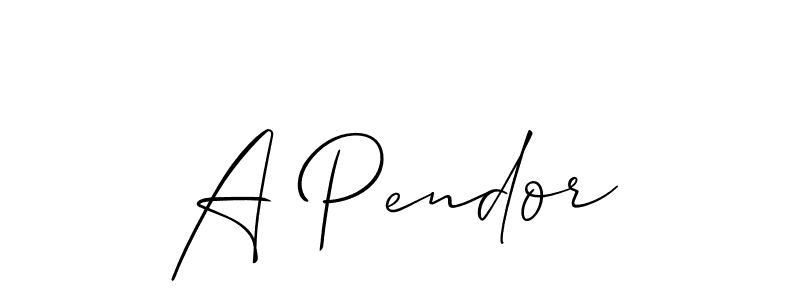 You should practise on your own different ways (Allison_Script) to write your name (A Pendor) in signature. don't let someone else do it for you. A Pendor signature style 2 images and pictures png
