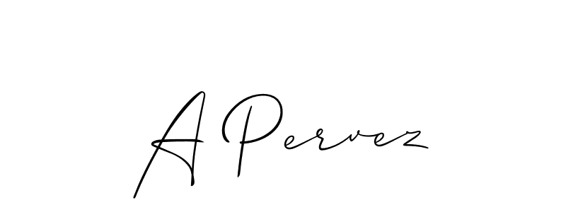 if you are searching for the best signature style for your name A Pervez. so please give up your signature search. here we have designed multiple signature styles  using Allison_Script. A Pervez signature style 2 images and pictures png