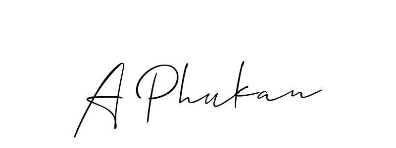 Check out images of Autograph of A Phukan name. Actor A Phukan Signature Style. Allison_Script is a professional sign style online. A Phukan signature style 2 images and pictures png