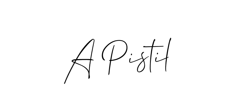 Similarly Allison_Script is the best handwritten signature design. Signature creator online .You can use it as an online autograph creator for name A Pistil. A Pistil signature style 2 images and pictures png