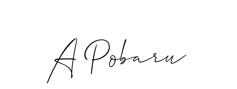 How to Draw A Pobaru signature style? Allison_Script is a latest design signature styles for name A Pobaru. A Pobaru signature style 2 images and pictures png