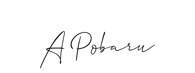Make a beautiful signature design for name A Pobaru. Use this online signature maker to create a handwritten signature for free. A Pobaru signature style 2 images and pictures png