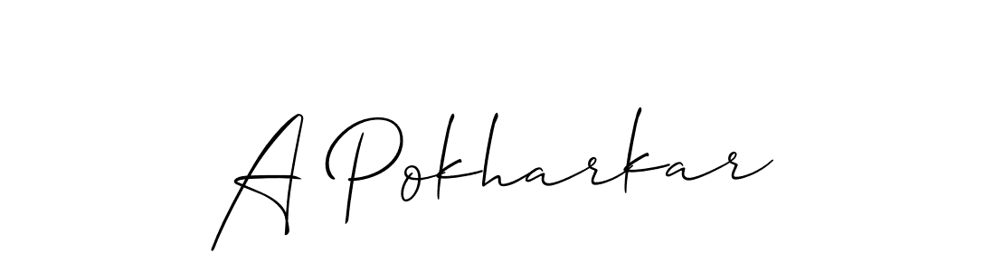 Use a signature maker to create a handwritten signature online. With this signature software, you can design (Allison_Script) your own signature for name A Pokharkar. A Pokharkar signature style 2 images and pictures png