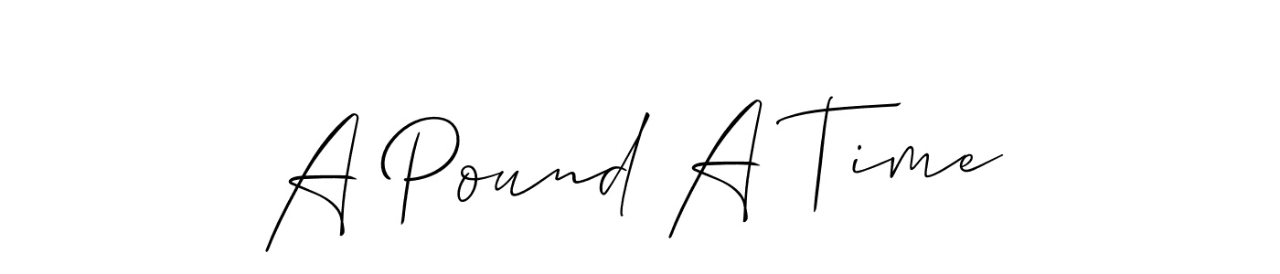 Use a signature maker to create a handwritten signature online. With this signature software, you can design (Allison_Script) your own signature for name A Pound A Time. A Pound A Time signature style 2 images and pictures png
