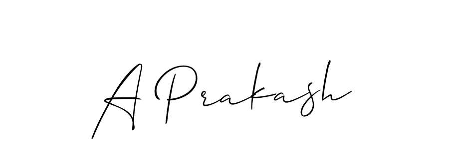 The best way (Allison_Script) to make a short signature is to pick only two or three words in your name. The name A Prakash include a total of six letters. For converting this name. A Prakash signature style 2 images and pictures png
