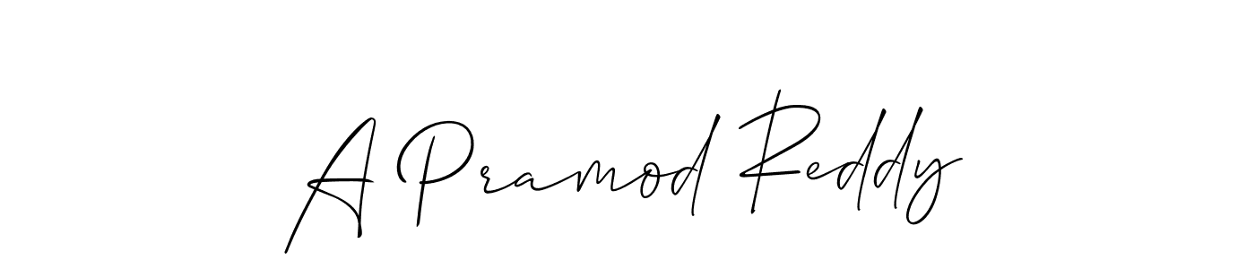 if you are searching for the best signature style for your name A Pramod Reddy. so please give up your signature search. here we have designed multiple signature styles  using Allison_Script. A Pramod Reddy signature style 2 images and pictures png