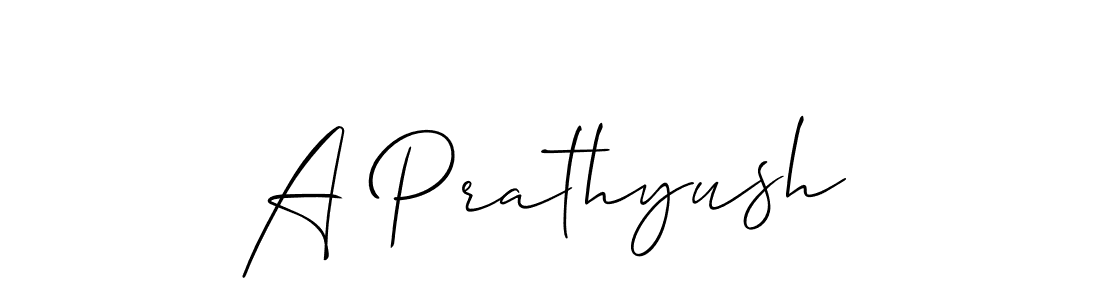 How to make A Prathyush name signature. Use Allison_Script style for creating short signs online. This is the latest handwritten sign. A Prathyush signature style 2 images and pictures png