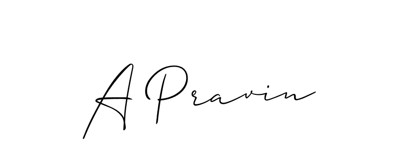 Best and Professional Signature Style for A Pravin. Allison_Script Best Signature Style Collection. A Pravin signature style 2 images and pictures png