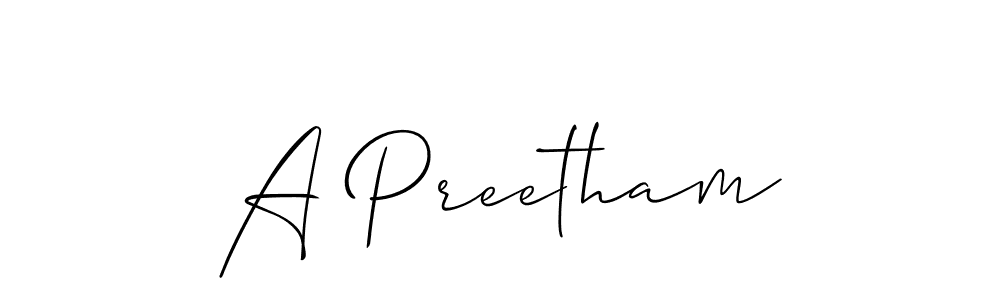 It looks lik you need a new signature style for name A Preetham. Design unique handwritten (Allison_Script) signature with our free signature maker in just a few clicks. A Preetham signature style 2 images and pictures png