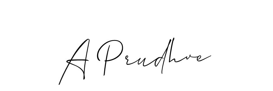 if you are searching for the best signature style for your name A Prudhve. so please give up your signature search. here we have designed multiple signature styles  using Allison_Script. A Prudhve signature style 2 images and pictures png