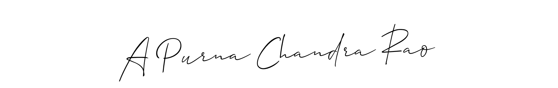 A Purna Chandra Rao stylish signature style. Best Handwritten Sign (Allison_Script) for my name. Handwritten Signature Collection Ideas for my name A Purna Chandra Rao. A Purna Chandra Rao signature style 2 images and pictures png