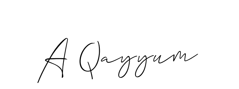 How to make A Qayyum name signature. Use Allison_Script style for creating short signs online. This is the latest handwritten sign. A Qayyum signature style 2 images and pictures png