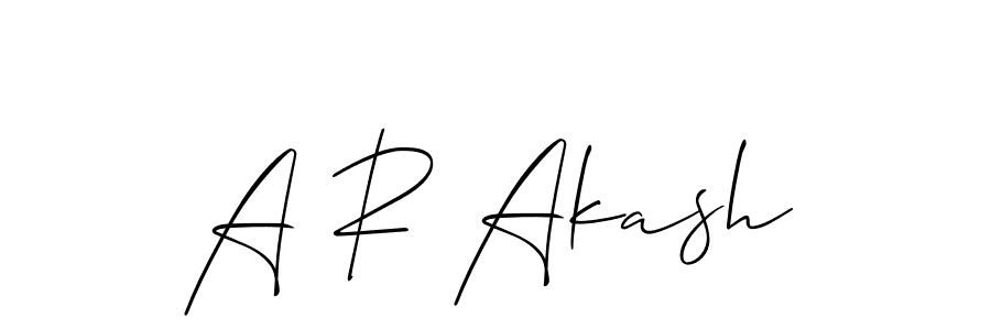 It looks lik you need a new signature style for name A R Akash. Design unique handwritten (Allison_Script) signature with our free signature maker in just a few clicks. A R Akash signature style 2 images and pictures png